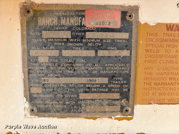 image for item EU4994 Ranch bottom dump trailer