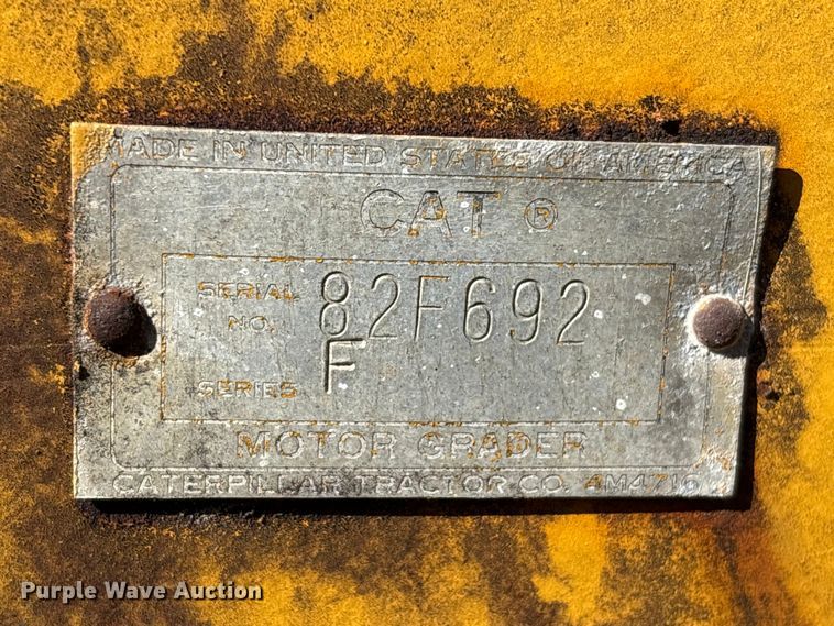 image for item EU7420 1964 Caterpillar 112F rigid frame motor grader