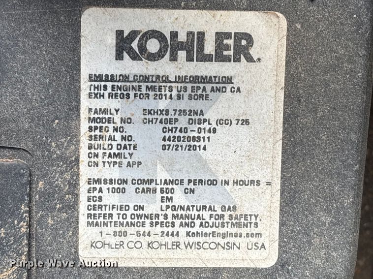 image for item EU7443 2014 Kohler 14RESA generator