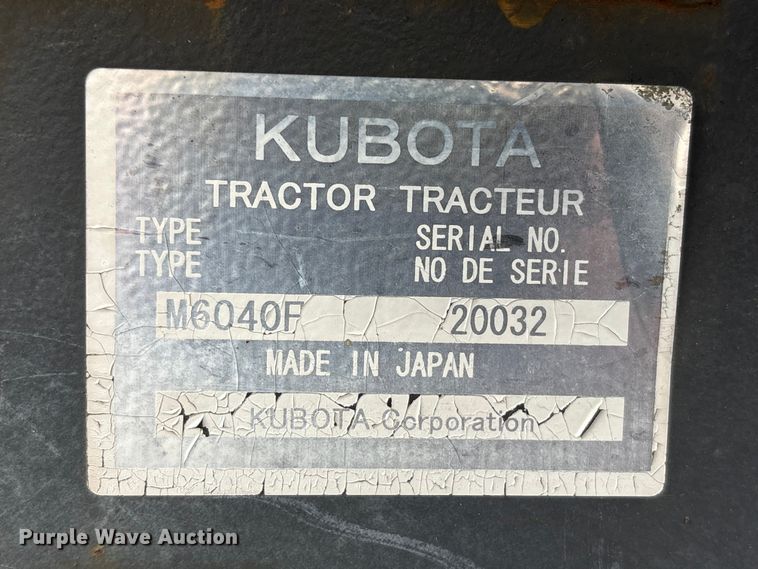 image for item EU7479 Kubota M6040 tractor