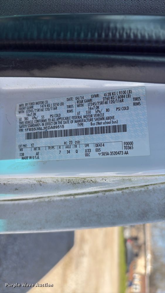 image for item EV2857 2014 Ford E350 van