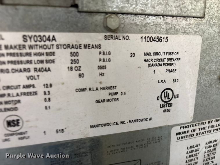 image for item EV2872 Manitowoc Ice B400 ice machine