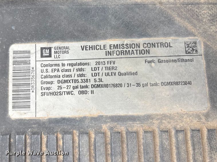 image for item EV2885 2013 Chevrolet Tahoe Police SUV