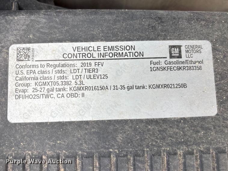 image for item EV2886 2019 Chevrolet Tahoe SSV SUV