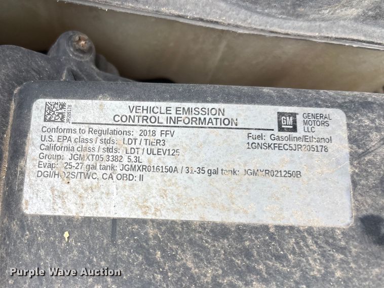 image for item EV2887 2018 Chevrolet Tahoe SSV SUV