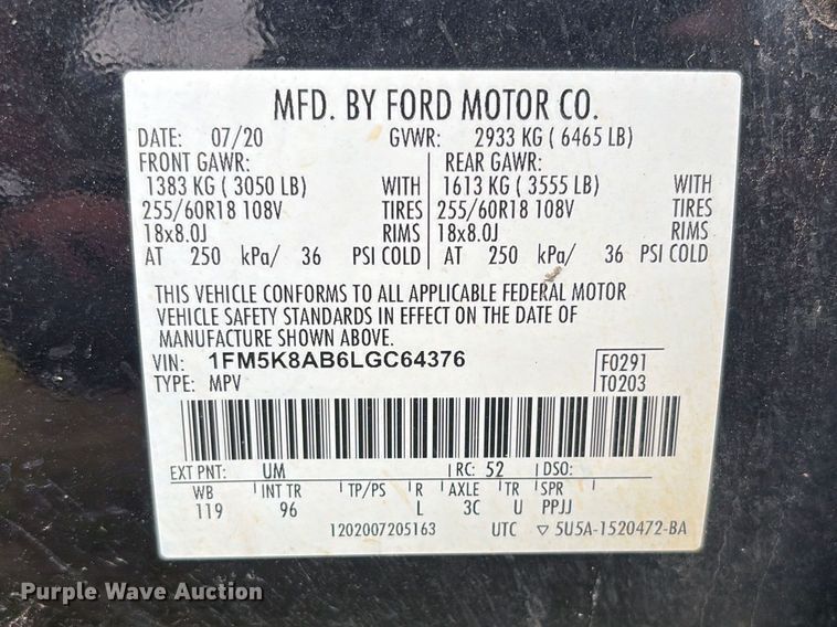 image for item EV2889 2020 Ford Explorer Police Interceptor SUV