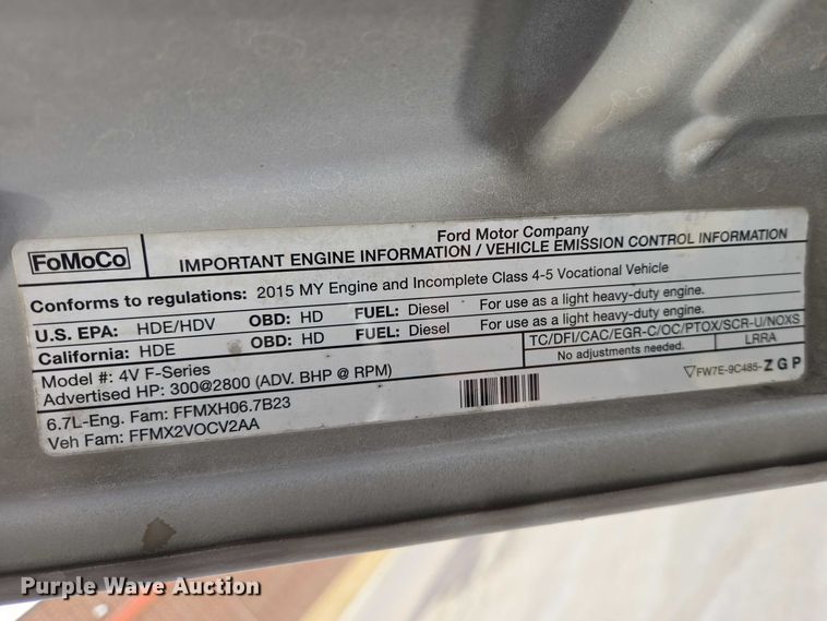 image for item EV5697 2015 Ford F550 utility / service truck