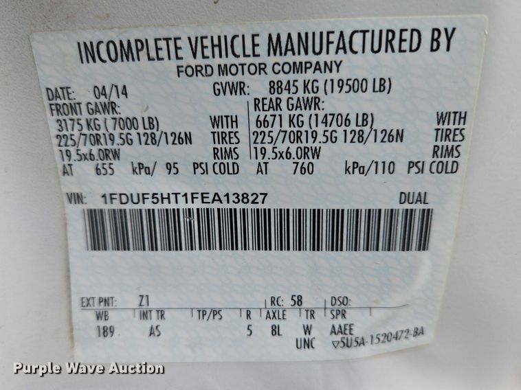 image for item EV5697 2015 Ford F550 utility / service truck