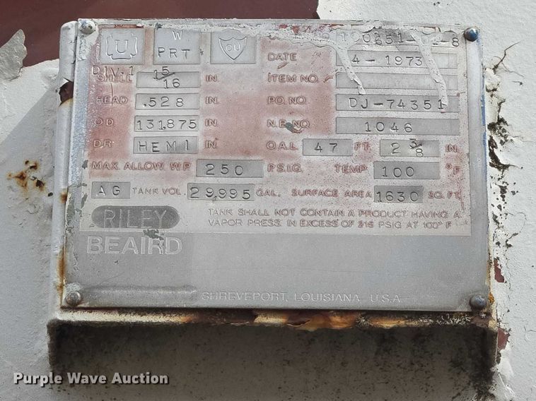 image for item EV5702 1973 Beaird propane tank