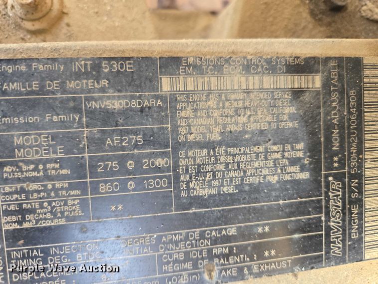 image for item EV5711 1998 International 2554 dump truck