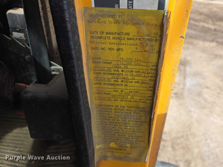 image for item EV5711 1998 International 2554 dump truck