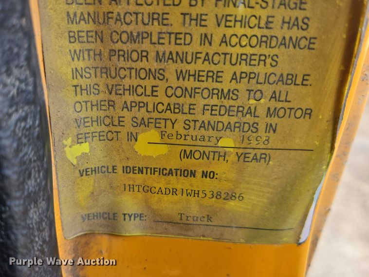 image for item EV5711 1998 International 2554 dump truck