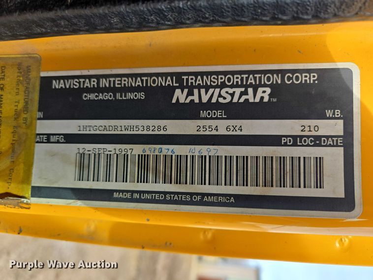 image for item EV5711 1998 International 2554 dump truck