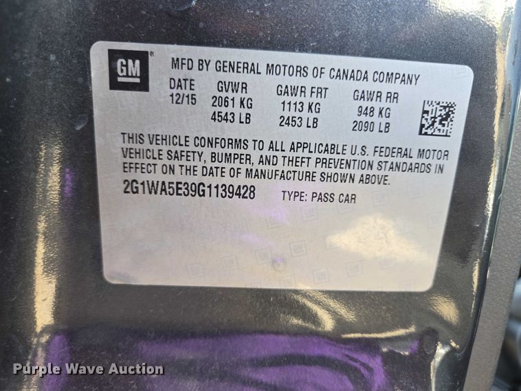 image for item EV5716 2016 Chevrolet Impala 