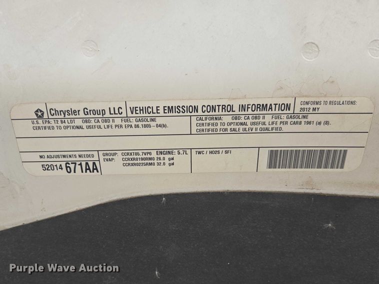 image for item EV5717 2012 Dodge Ram 1500 Ext. Cab pickup truck