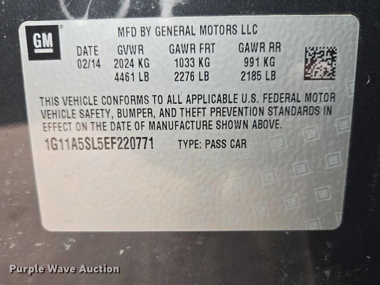 image for item EV5718 2014 Chevrolet Malibu 
