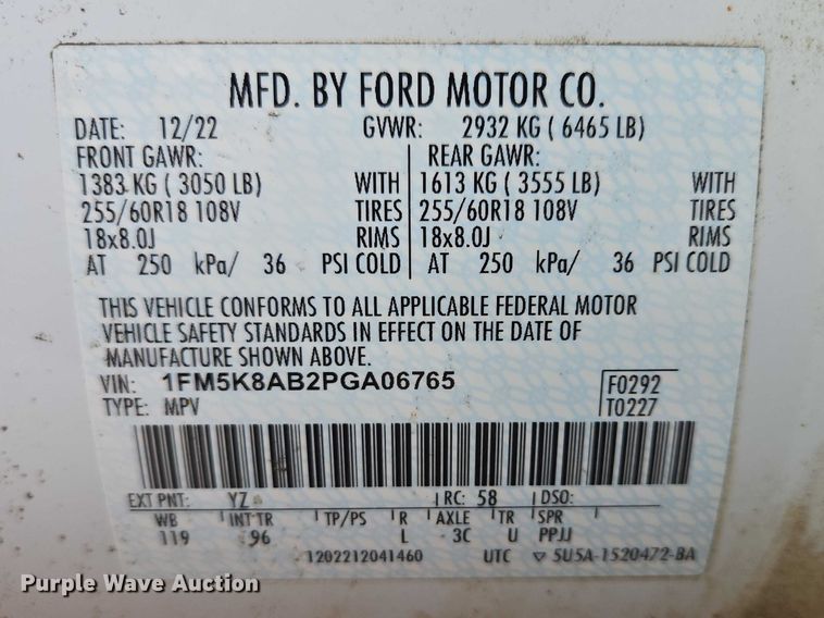 image for item EV5719 2023 Ford Explorer Police Interceptor SUV