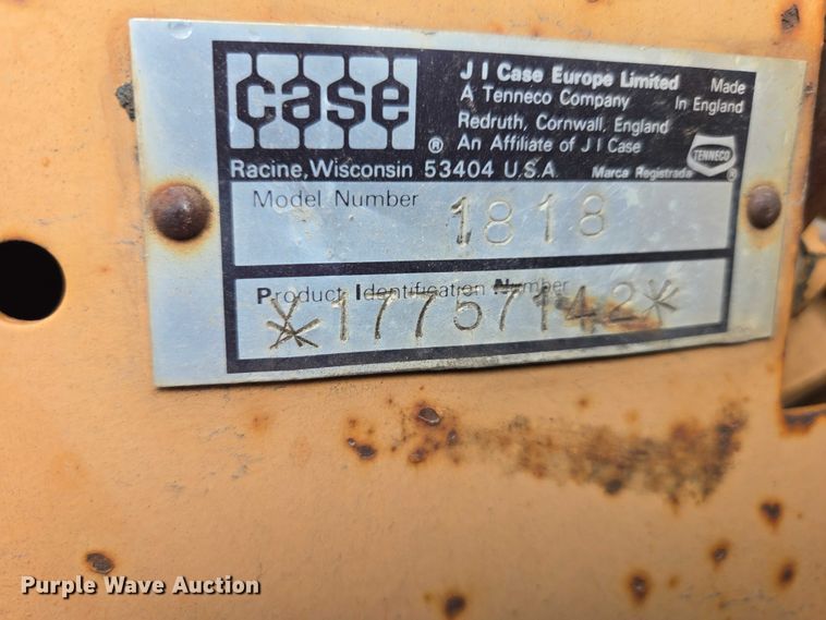 image for item EV5752 1987 Case 1818 skid steer loader