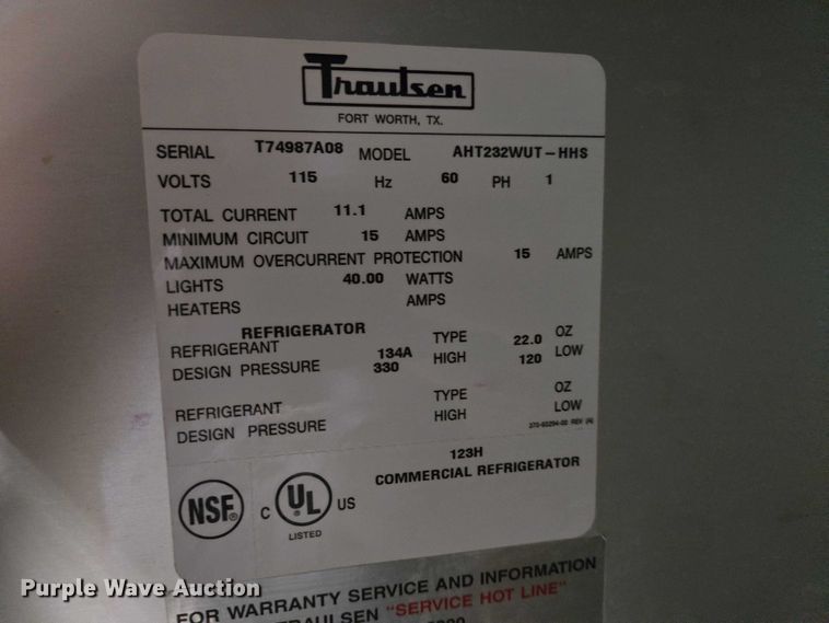 image for item EV5762 Traulsen AHT232WUT-HHS refrigerator