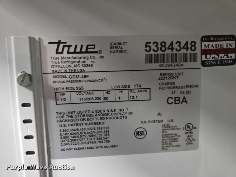 image for item EV5763 True Manufacturing GDM-49F refrigerator