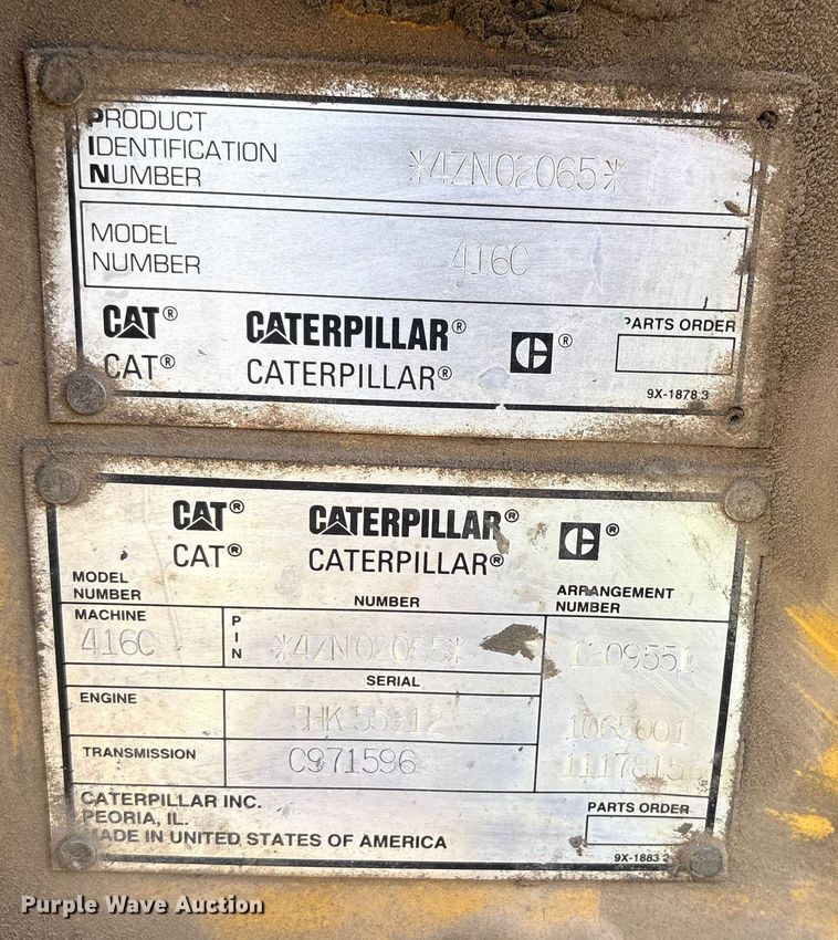 image for item EW1495 Caterpillar 416C backhoe