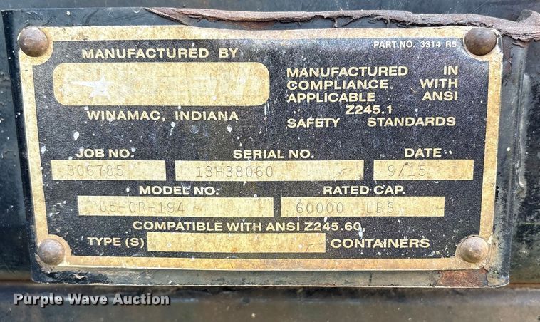 image for item EW1496 2015 Mack Gu  rollback truck