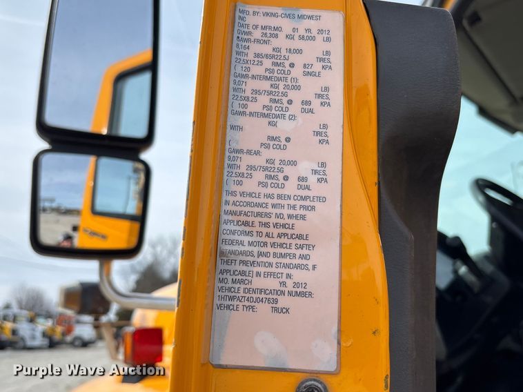 image for item FB3236 2013 International 7500 dump truck