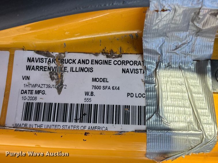 image for item FB3296 2009 International 7500 dump truck