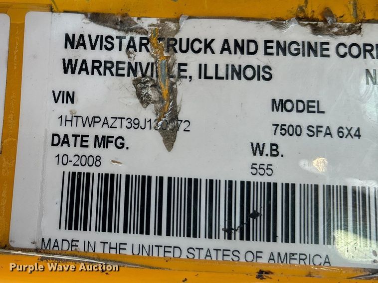 image for item FB3296 2009 International 7500 dump truck