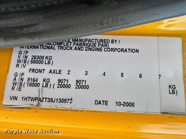 image for item FB3296 2009 International 7500 dump truck