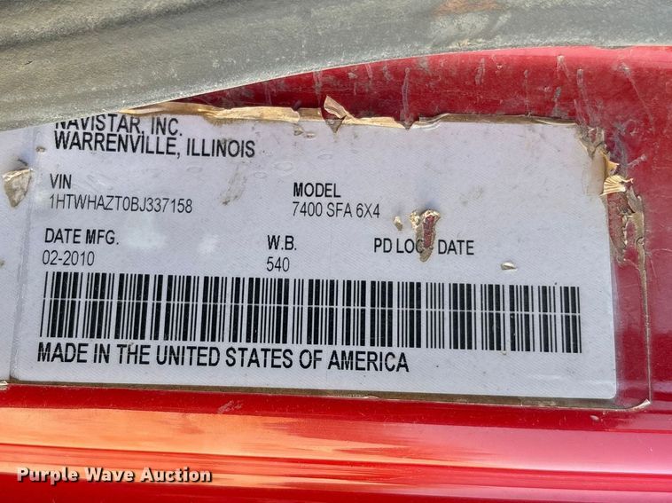 image for item FB3335 2011 International 7400 dump truck