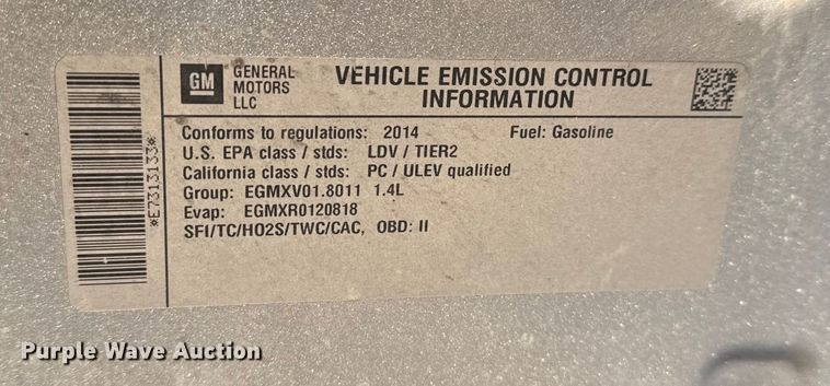 image for item FB8606 2014 Chevrolet Cruze 