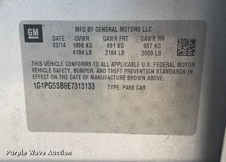 image for item FB8606 2014 Chevrolet Cruze 