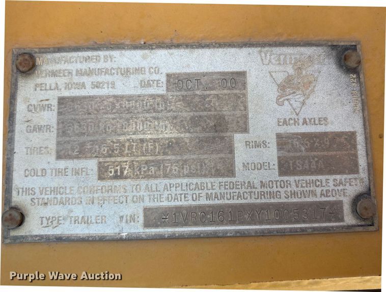 image for item FB8652 2000 Vermeer TS-44A tree spade