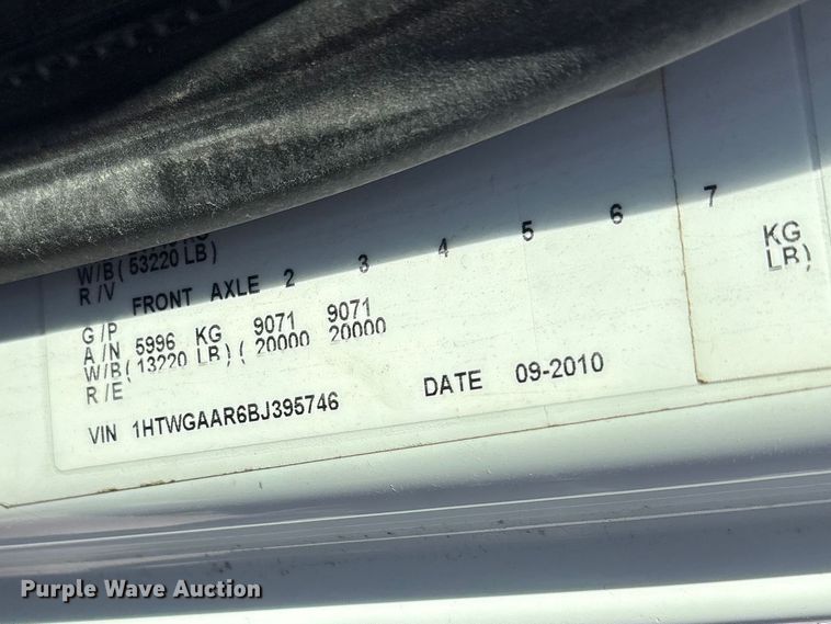 image for item FB8663 2011 International WorkStar 7400 dump truck