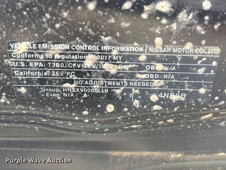 image for item FB8665 2017 Nissan Leaf 