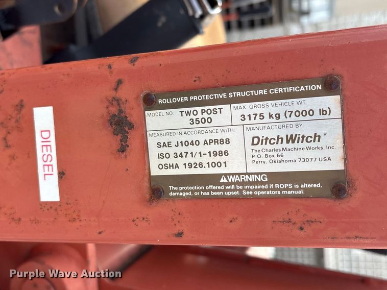 image for item FB8666 1995 Ditch Witch 3500 trencher