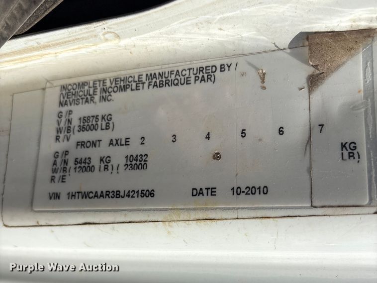 image for item FB8669 2011 International WorkStar 7400 utility / service truck