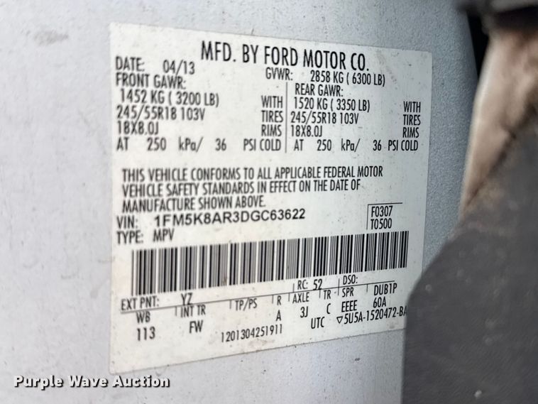 image for item FB8671 2013 Ford Explorer Police Interceptor SUV