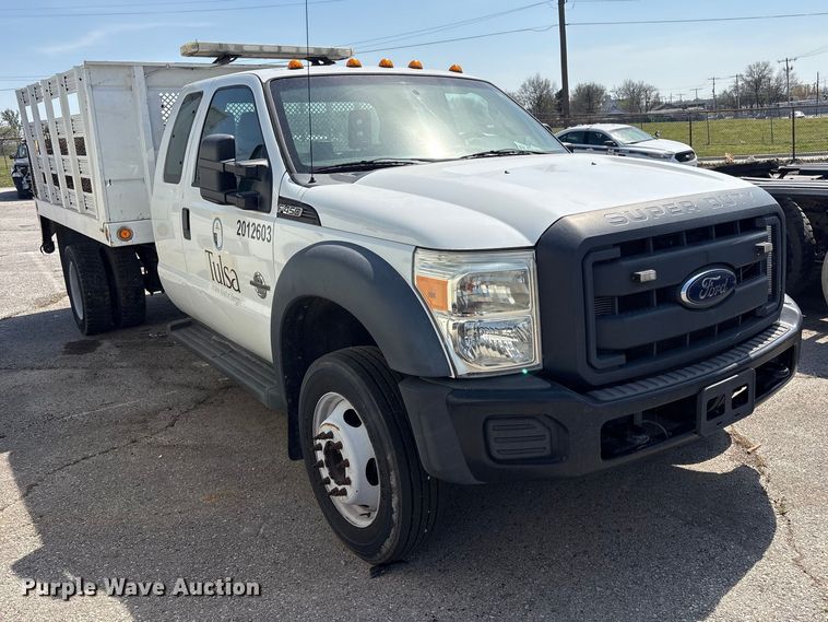 image for item FB8685 2012 Ford F450 Super Duty Ext. Cab flatbed truck