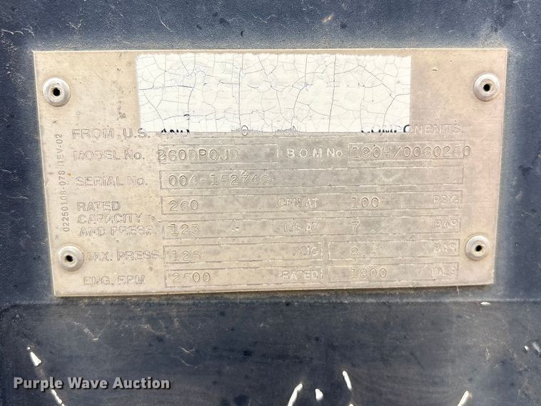 image for item FB8693 2005 Sullair 260DPQJD air compressor