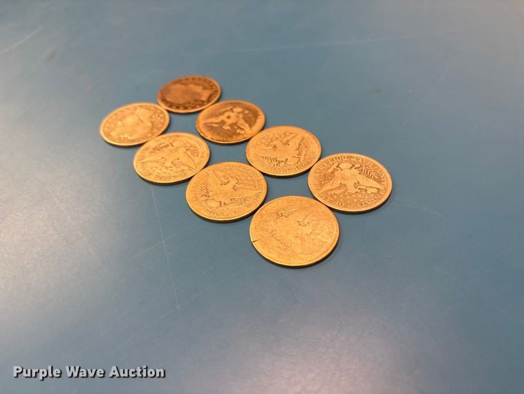 image for item FB8719 (8) Barber half dollar coins