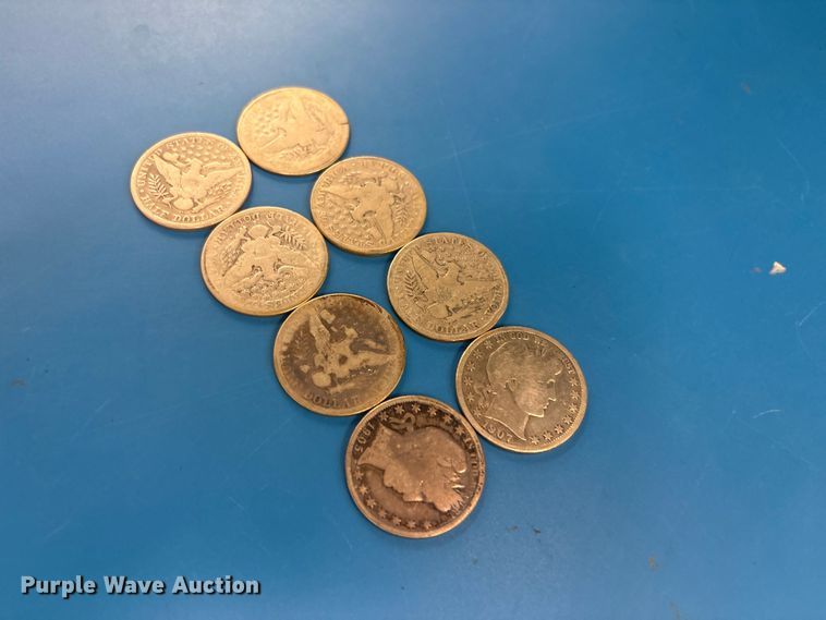 image for item FB8719 (8) Barber half dollar coins