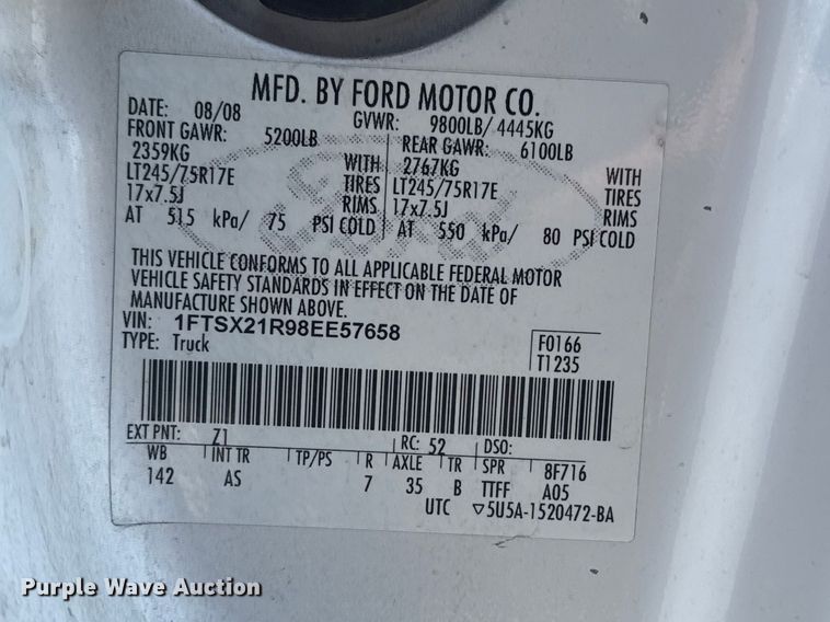 image for item FB8726 2008 Ford F250 Super Duty Ext. Cab pickup truck