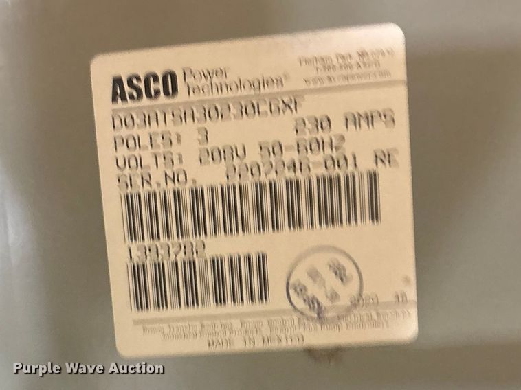 image for item FB8732 ASCO D03ATSA30230CGXF transfer switch