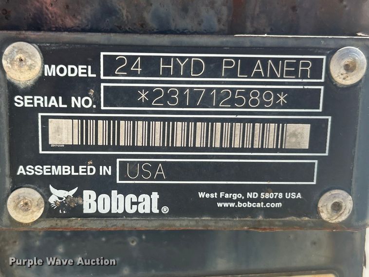 image for item FC5226 Bobcat 24 HYD PLANER skid steer cold planer