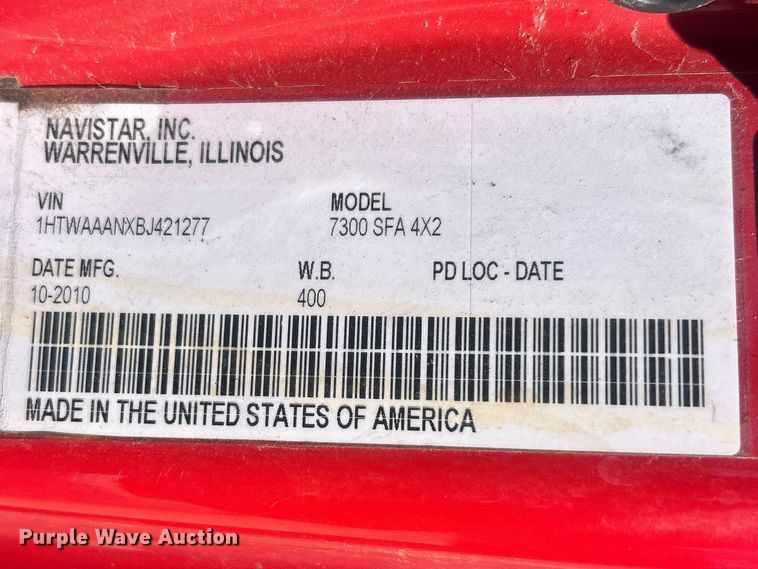 image for item FC5229 2011 International WorkStar 7300 dump truck