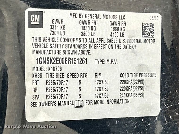 image for item FC5233 2014 Chevrolet Tahoe Police SUV