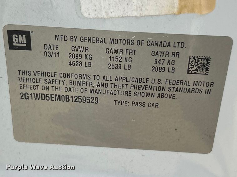 image for item FC5245 2011 Chevrolet Impala Police Cruiser 