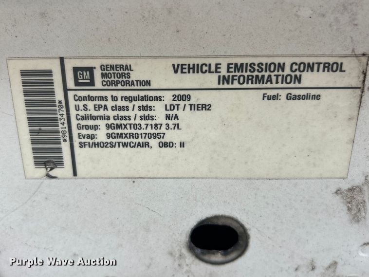 image for item FC5261 2009 Chevrolet Colorado Ext. Cab pickup truck